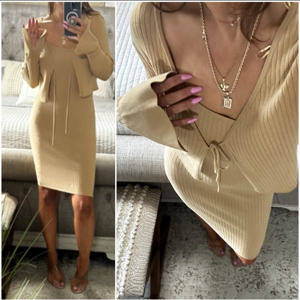New🩷Stunning Ribbed ANTHRO CARDI/DRESS